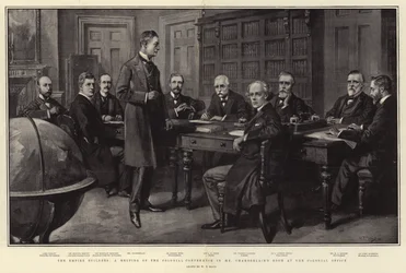 The Empire Builders, a Meeting of the Colonial Conference in Mr Chamberlain